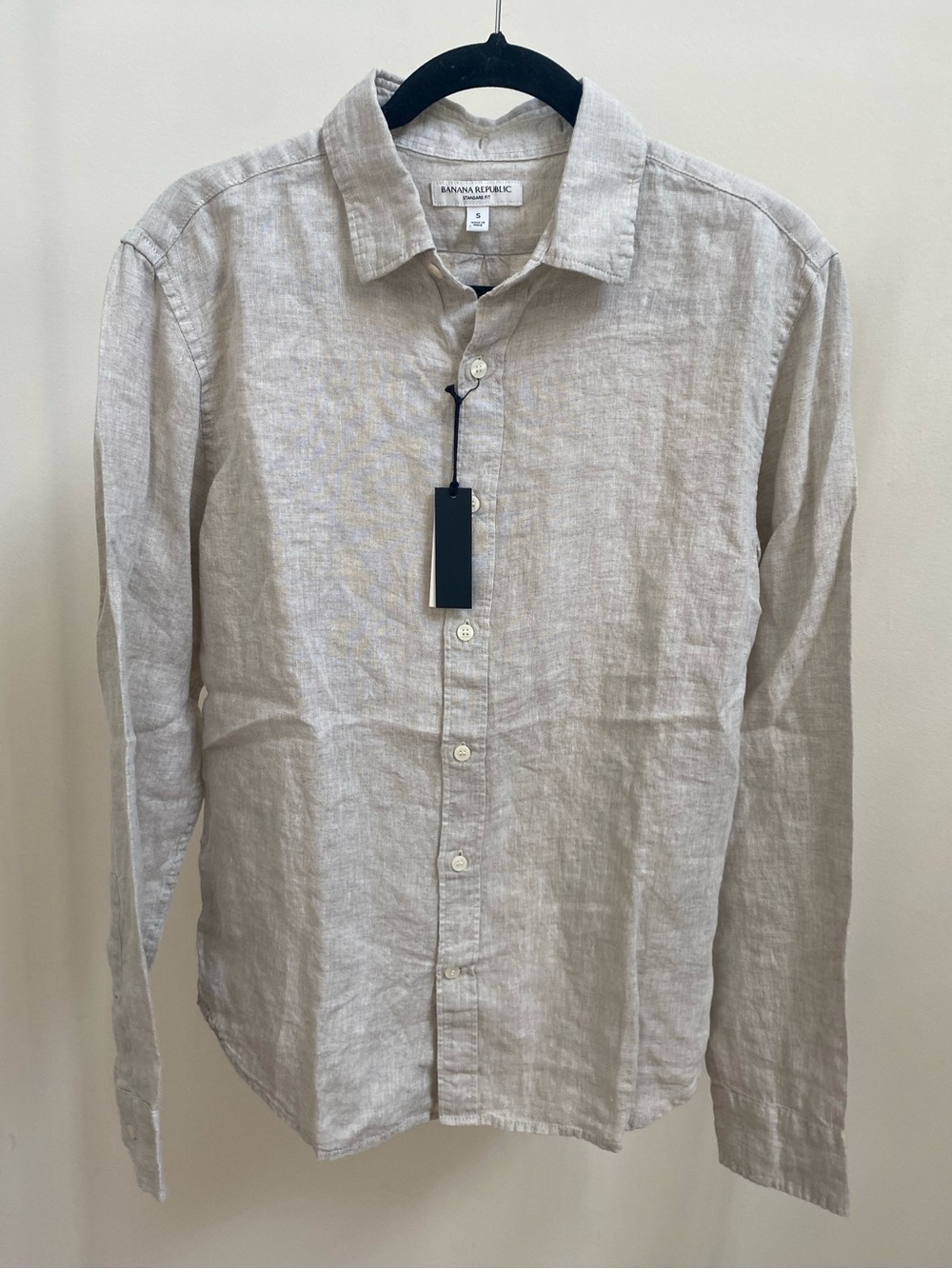 NWT Banana Republic 100% linen button-down shirt beige Sz S